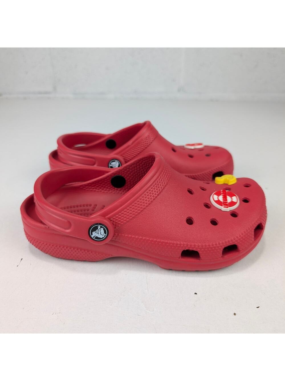 CROCS Classic Clog Sandals in Red with Jibbitz Charms